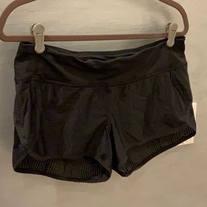 Lululemon Black mesh running shorts